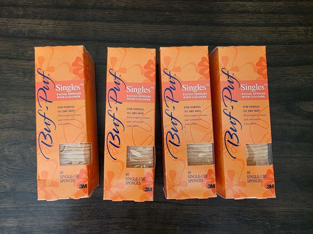 Brand New 3M Buf-Puf Singles Facial Sponges Cleanser 40 Sponges 4 lot #2